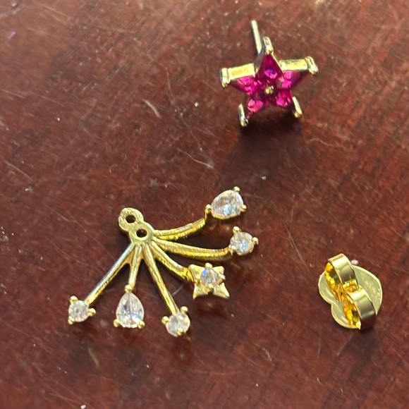 KATE SPADE NEW YORK ♠️ COSMOS MULTI STAR GOLD TONE FRONT TO BACK EARRINGS ⭐️ - Picture 4 of 5